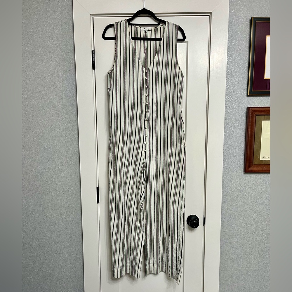 Madewell Striped Button-Down Jumpsuit